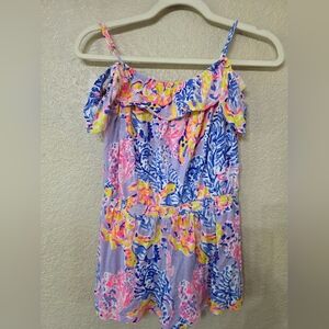 Girls Lilly Pulitzer Pink and Blue Romper